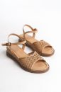 Hakiki Deri 35 Numaradan 40-41-42-43-44 Numaraya Delikli Sandalet Cappuccino
