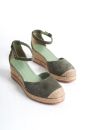 Hakiki Deri 33-34-35 Numaradan 41-42-43-44 Numaraya Dolgu Topuk Sandalet Haki