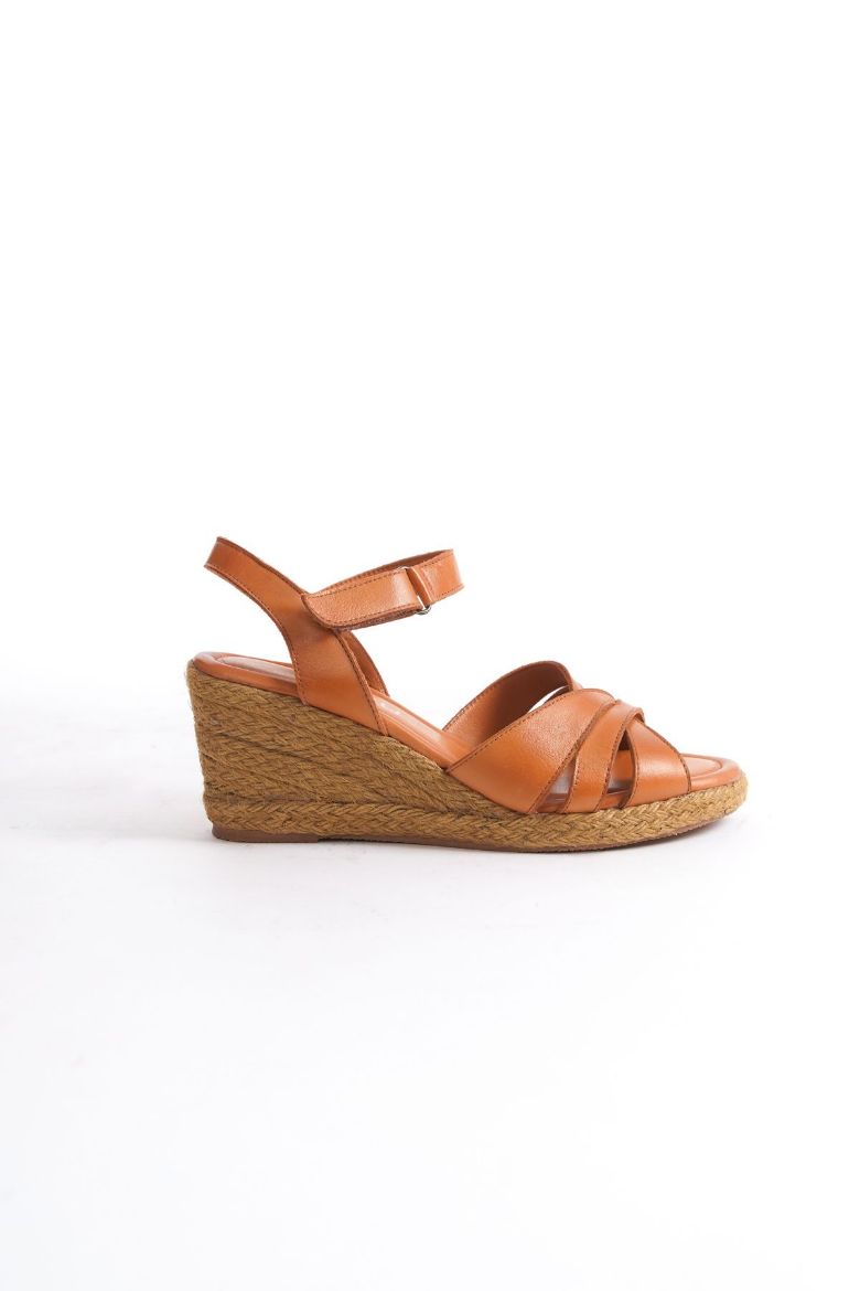 Hakiki Deri 33-34-35-41-42-43-44-45 Numara Kadın Sandalet Taba resmi
