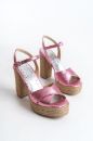 Hakiki Deri Platform  Tabanlı  33-34-35-41 Numara Kadın  Sandalet candy saten