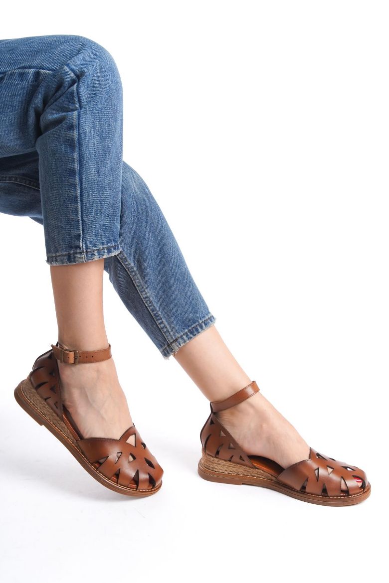 Hakiki Deri Topuklu Sandalet 35-41-42-43-44 Numara taba resmi