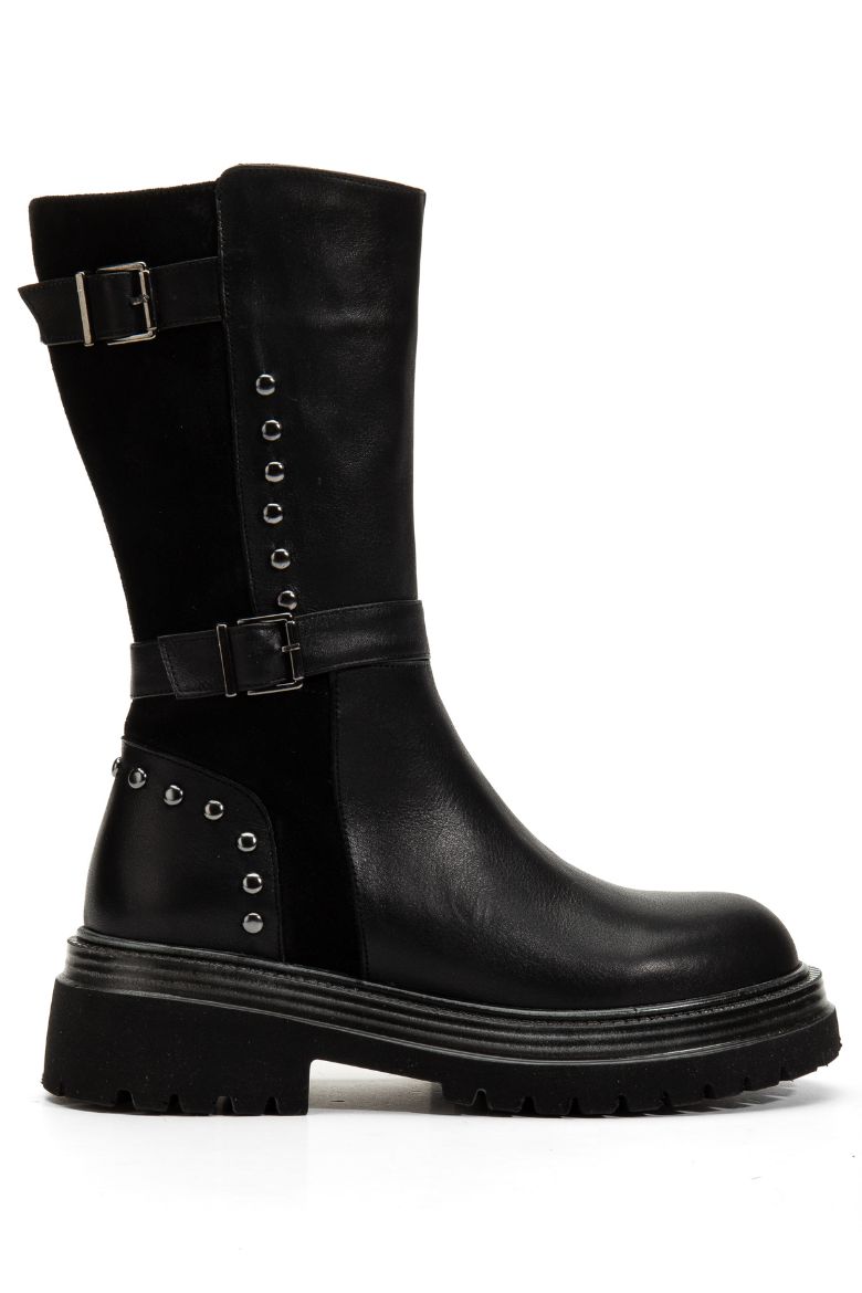 Hakiki Deri 33-34-35 Numaradan 41-42-43 Numaraya Kadar Kadın Kışlık Bot Siyah resmi