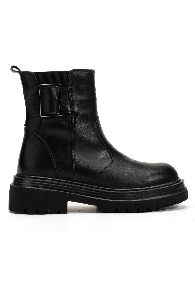 Hakiki Deri 33-34-35 Numaradan 41-42-43 Numaraya Kadar Kadın Kışlık Bot Siyah resmi