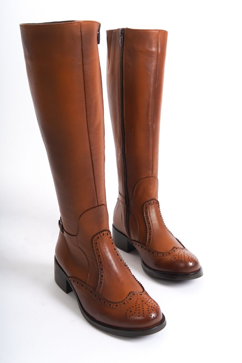 Hakiki Deri Kışlık Kadın Çizme 33-34-35-41-42-43-44-45 Numara taba resmi