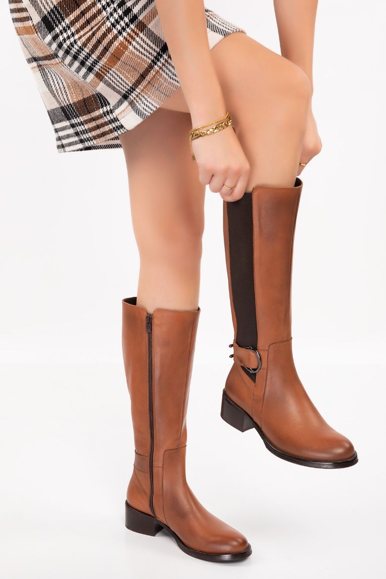 Hakiki Deri Kışlık Kadın Çizme 33-34-35-41-42-43-44-45 Numara taba resmi