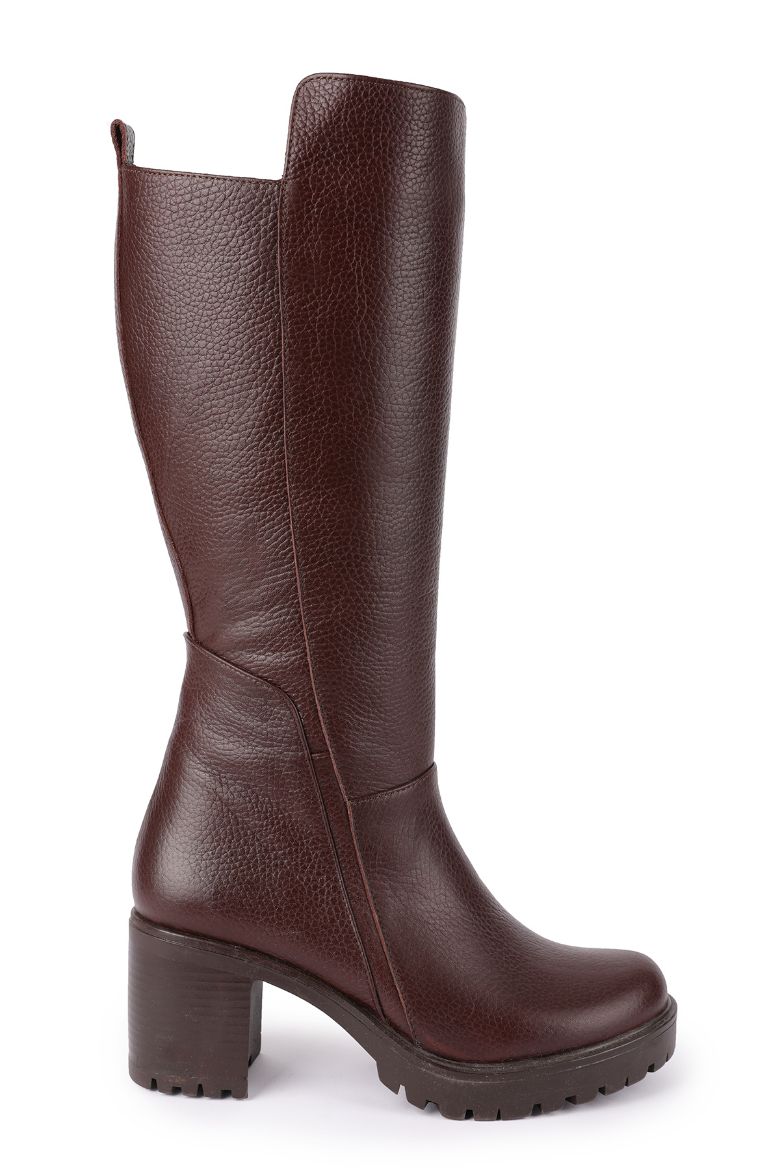 Kadın Hakiki Deri Çizme Kahverengi resmi