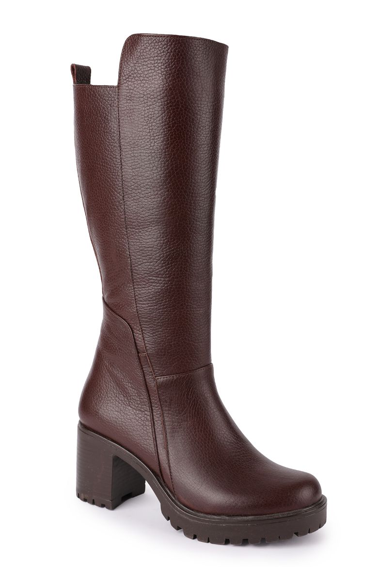 Kadın Hakiki Deri Çizme Kahverengi resmi