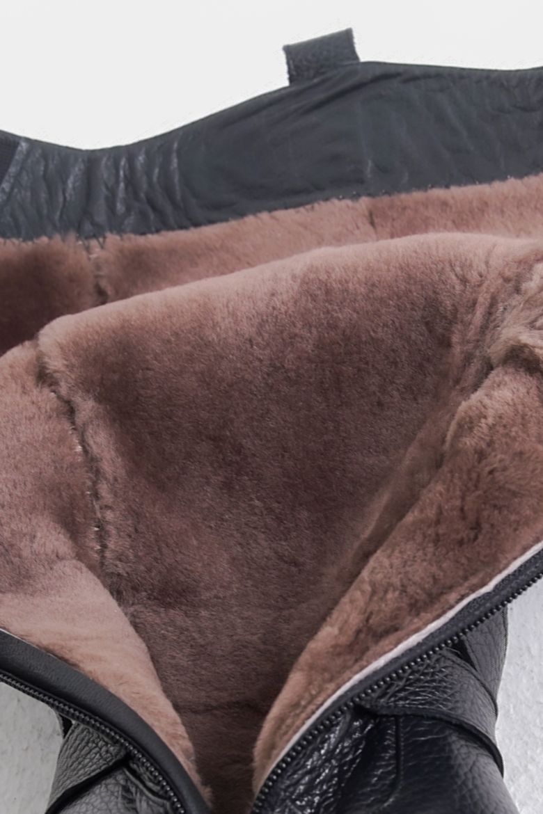 Hakiki Deri Büyük Numara Kadın Çizme Kahverengi resmi