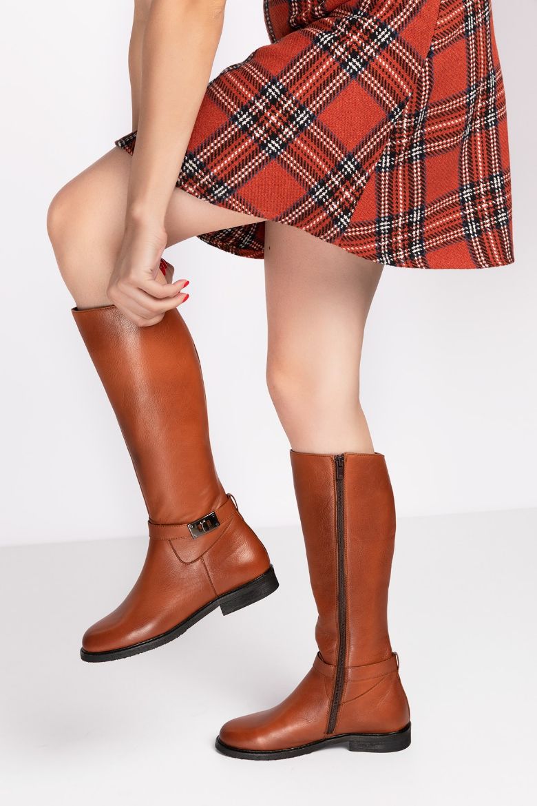 Hakiki Deri 36 Numaradan 41-42-43-44 Numaraya Kadar Kadın Çizme Taba resmi