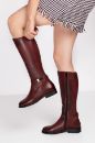 Hakiki Deri 36 Numaradan 41-42-43-44 Numaraya Kadar Kadın Çizme Bordo