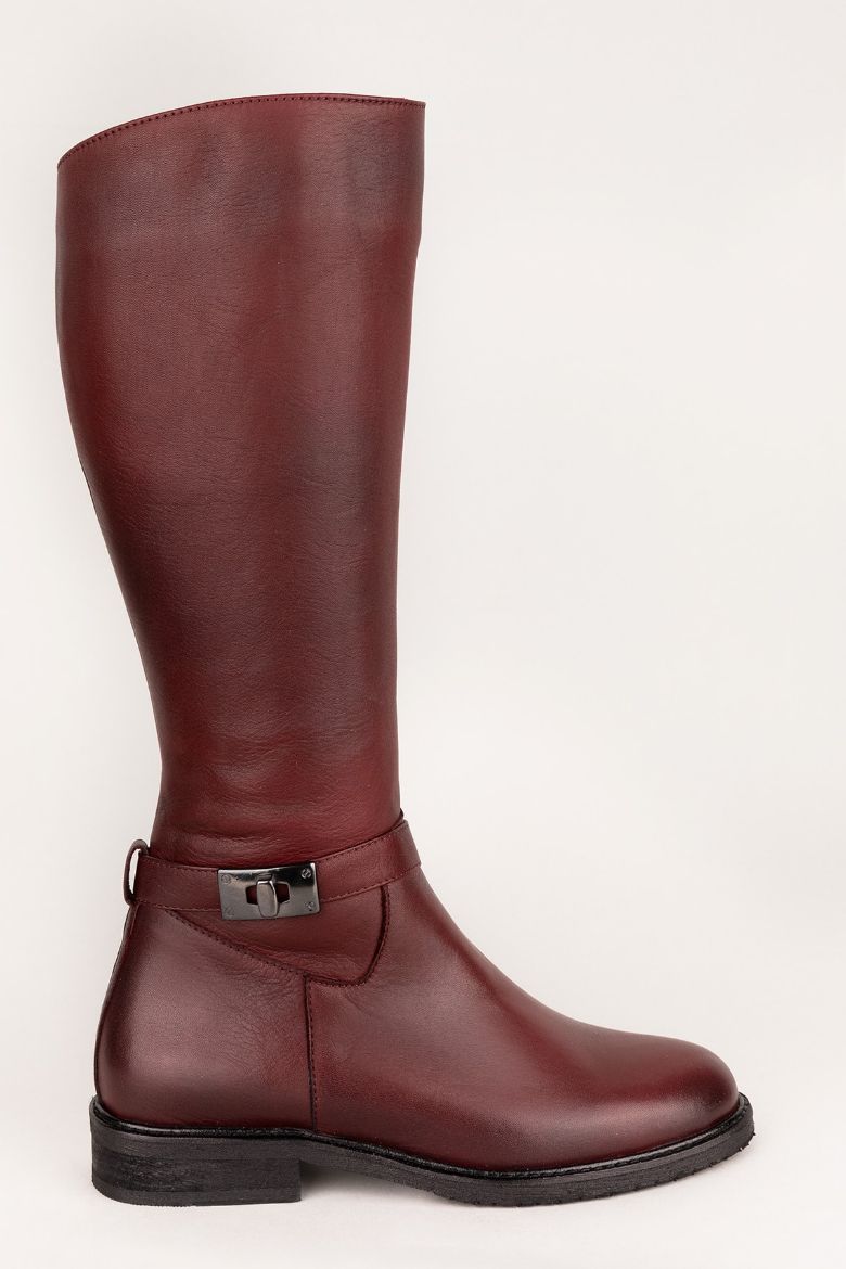 Hakiki Deri 36 Numaradan 41-42-43-44 Numaraya Kadar Kadın Çizme Bordo resmi