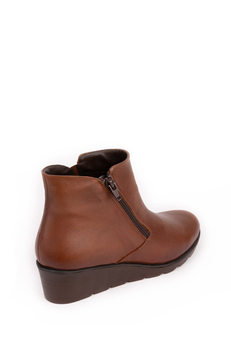 Hakiki Deri Kadın Bot Kahverengi resmi