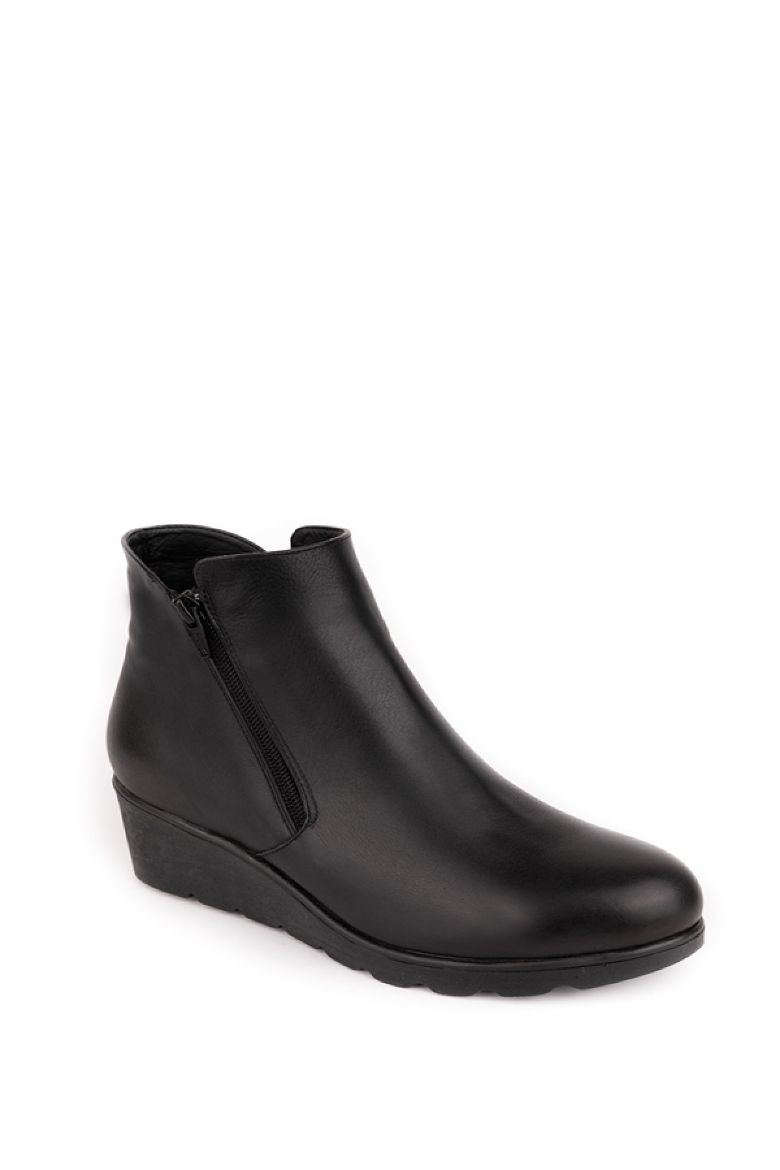 Hakiki Deri Kadın Bot Siyah resmi