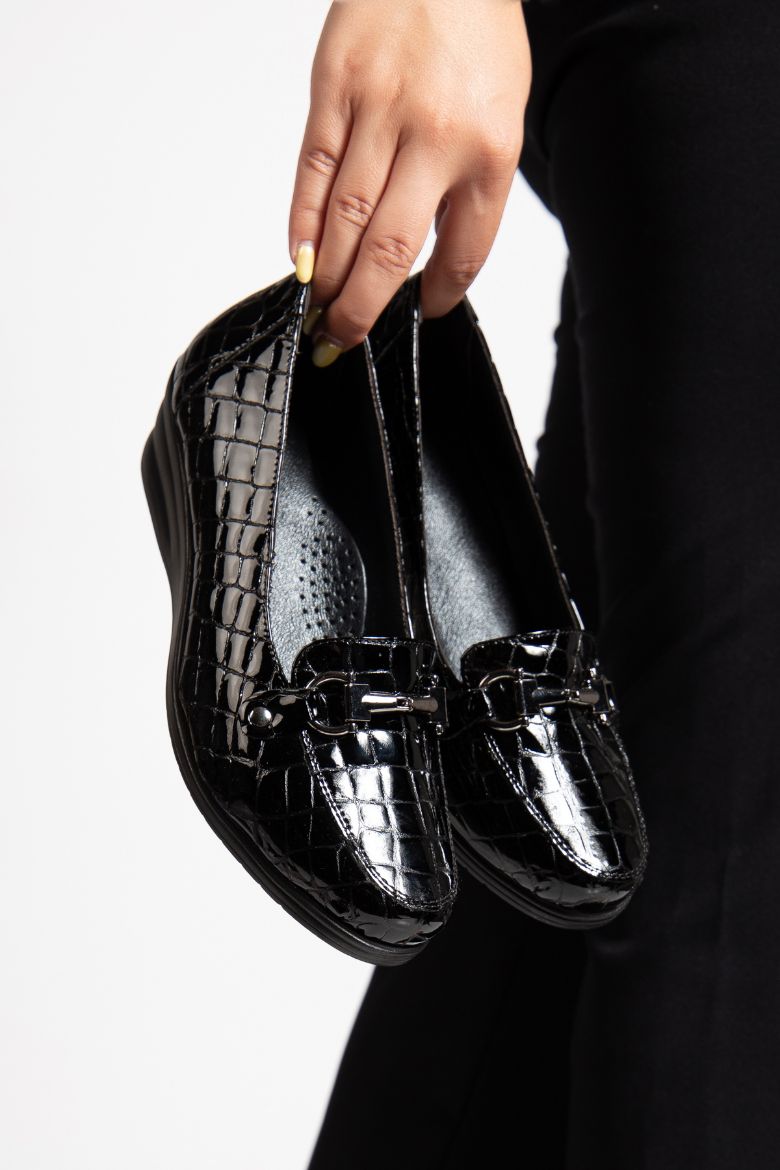 Hakiki Deri 33-34-35-36 Numaradan 41-42-43-44-45 Numaraya Kadar Comfort Kadın Ayakkabı Siyah resmi