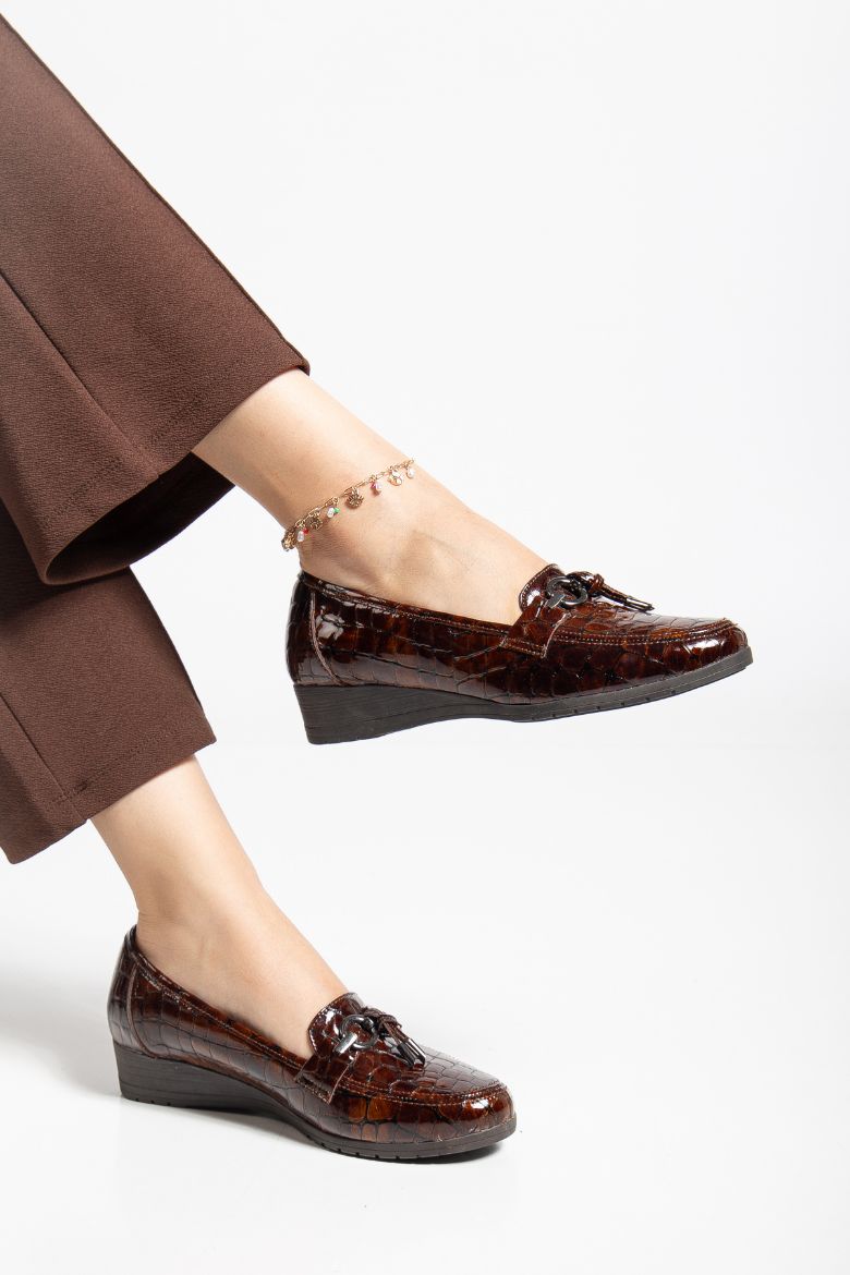 Hakiki Deri 36 Numaradan 41-42 Numaraya Kadar Comfort Kadın Ayakkabı Kahverengi resmi