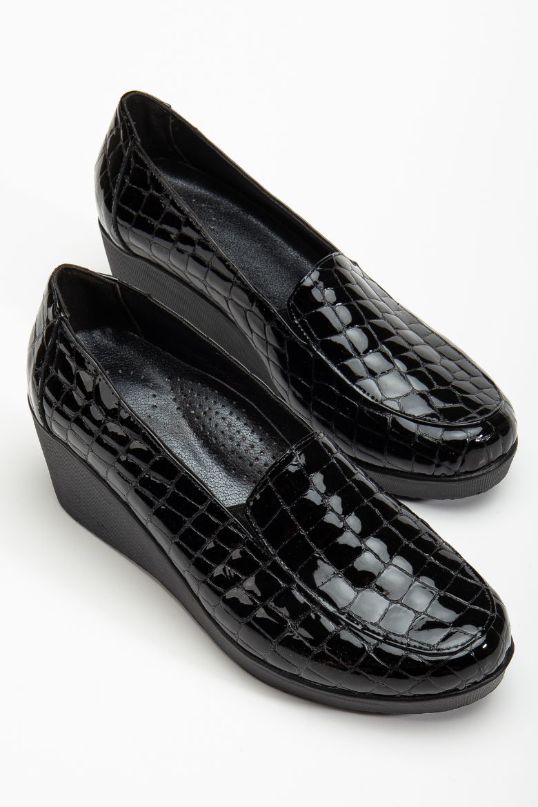 Hakiki Deri 35-36 Numaradan 41-42 -43-44 Numaraya Kadar Comfort Kadın Ayakkabı Siyah resmi