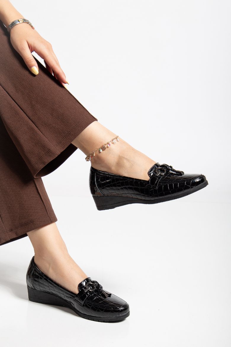 Hakiki Deri 36 Numaradan 41-42 Numaraya Kadar Comfort Kadın Ayakkabı Siyah resmi