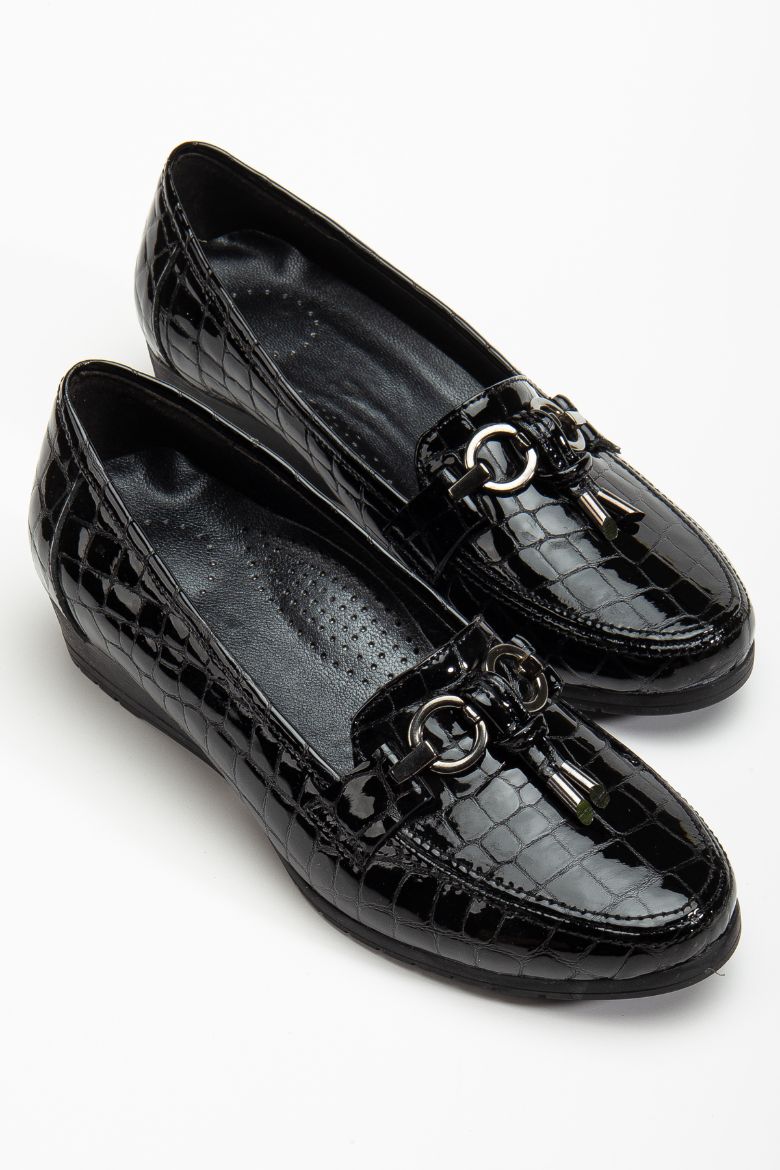 Hakiki Deri 36 Numaradan 41-42 Numaraya Kadar Comfort Kadın Ayakkabı Siyah resmi