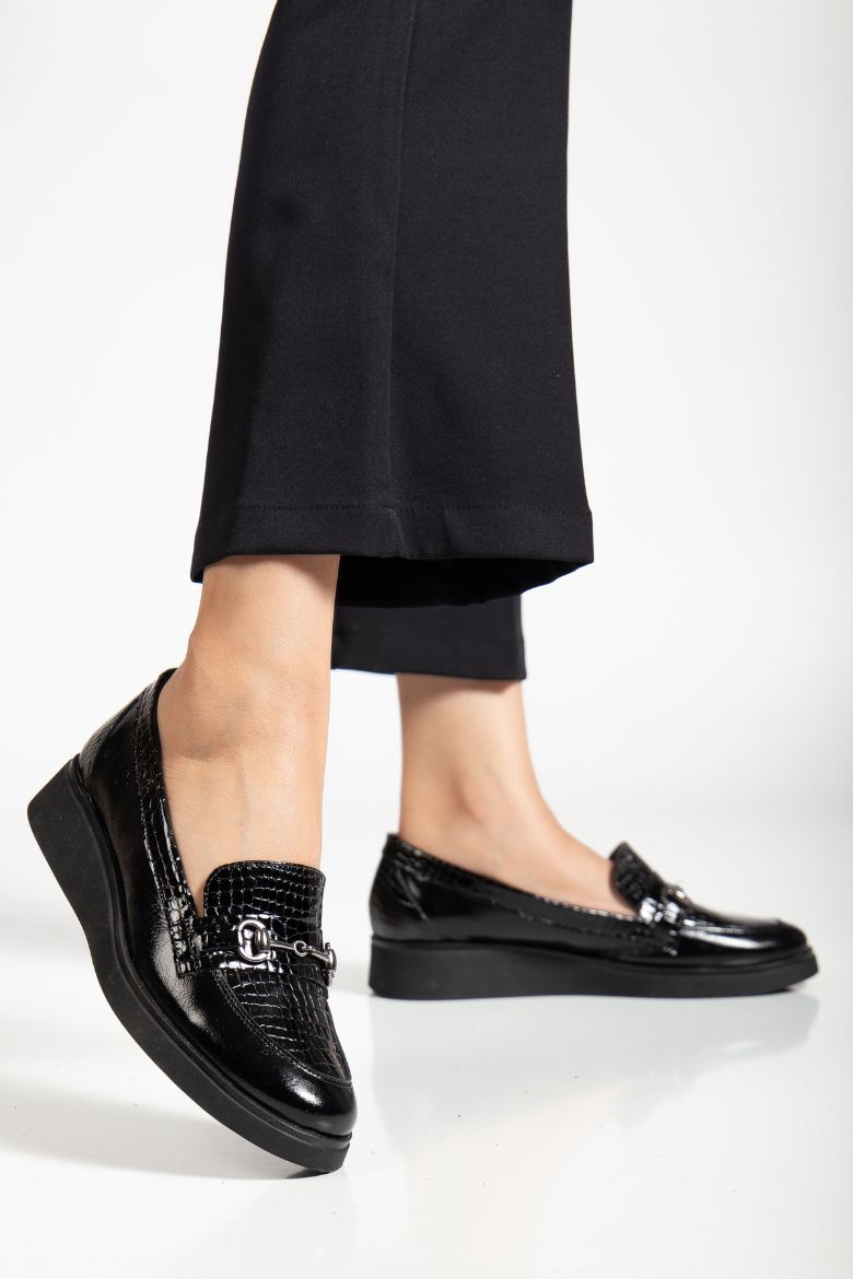 Hakiki Deri 36 Numaradan 41-42 Numaraya Kadar Comfort Kadın Ayakkabı Siyah resmi