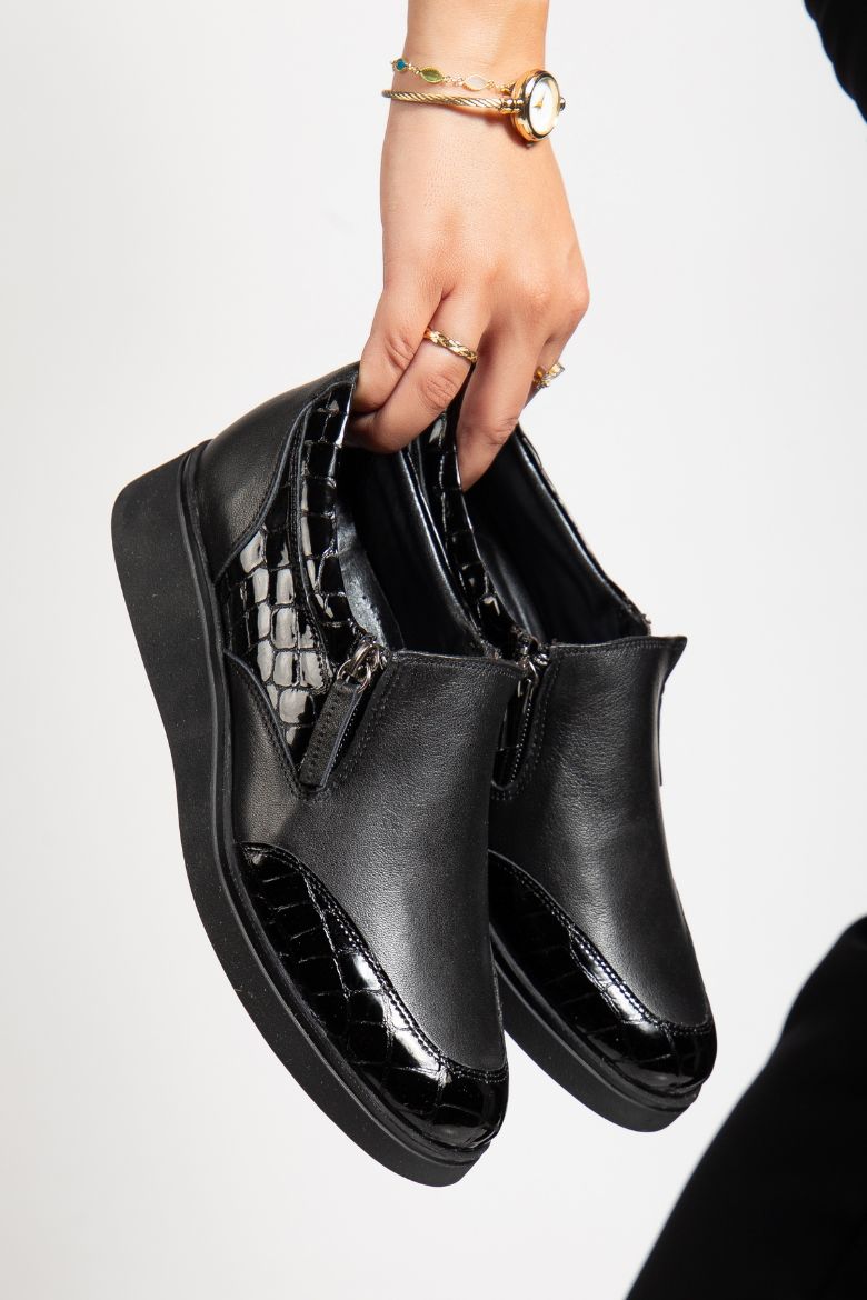 Hakiki Deri 36 Numaradan 41-42 Numaraya Kadar Comfort Kadın Ayakkabı Siyah resmi