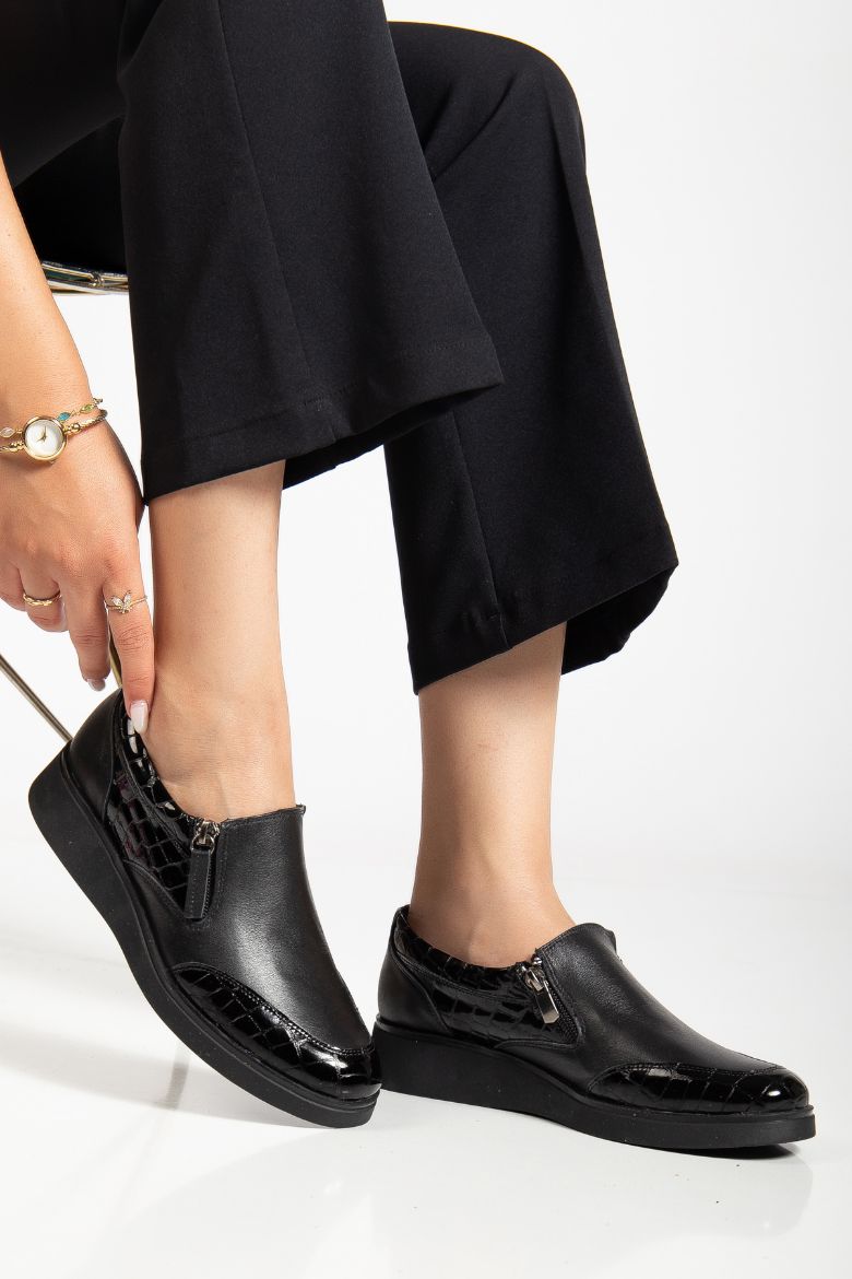 Hakiki Deri 36 Numaradan 41-42 Numaraya Kadar Comfort Kadın Ayakkabı Siyah resmi