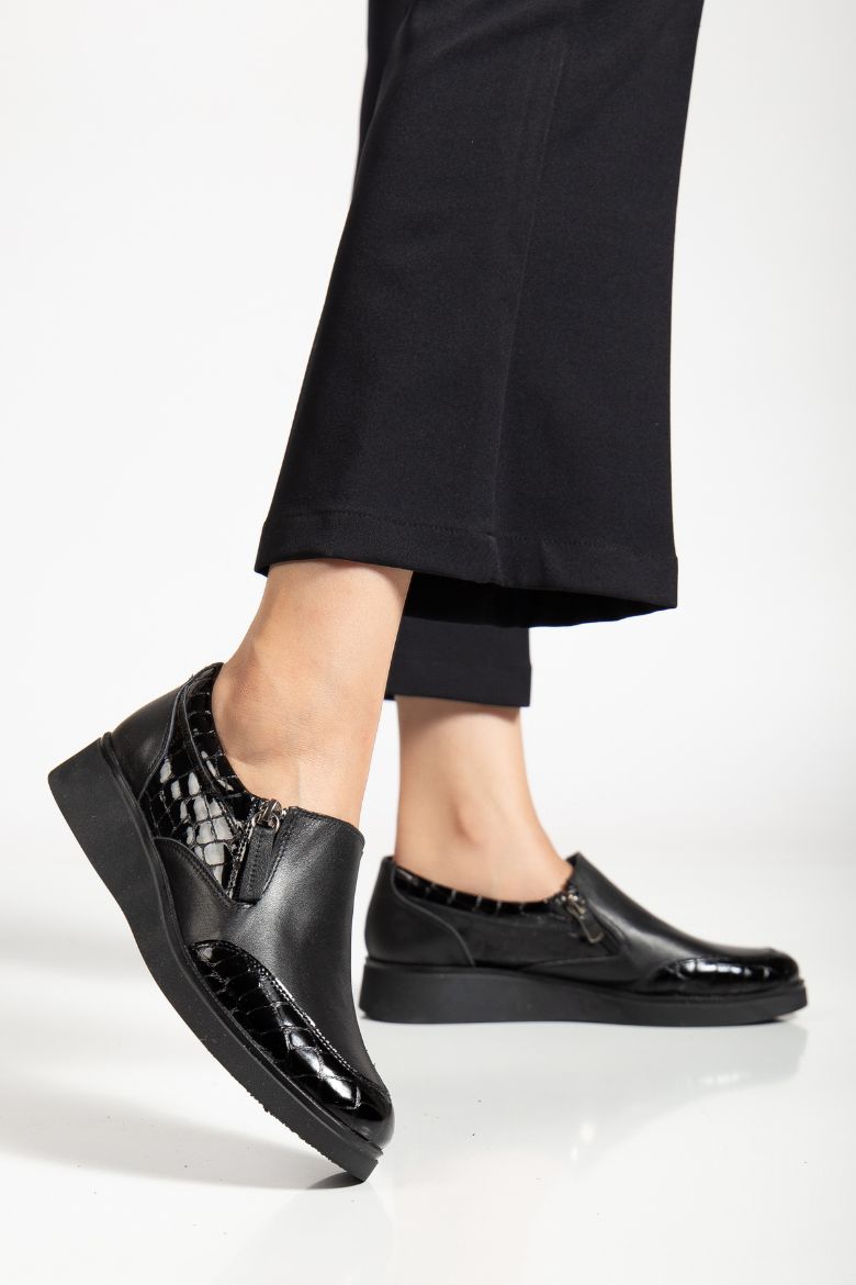 Hakiki Deri 36 Numaradan 41-42 Numaraya Kadar Comfort Kadın Ayakkabı Siyah resmi