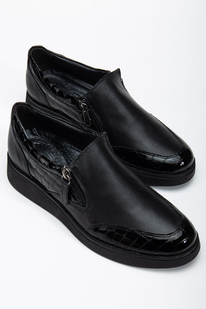 Hakiki Deri 36 Numaradan 41-42 Numaraya Kadar Comfort Kadın Ayakkabı Siyah resmi