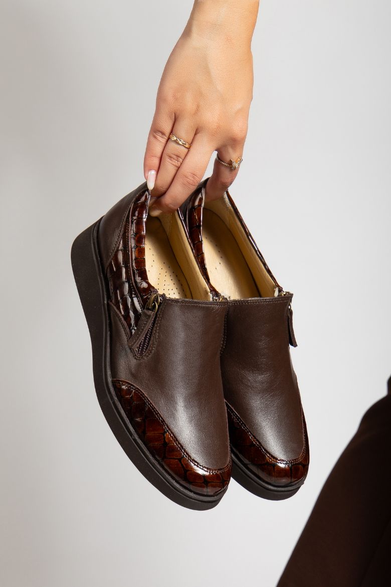 Hakiki Deri 36 Numaradan 41-42 Numaraya Kadar Comfort Kadın Ayakkabı Kahverengi resmi