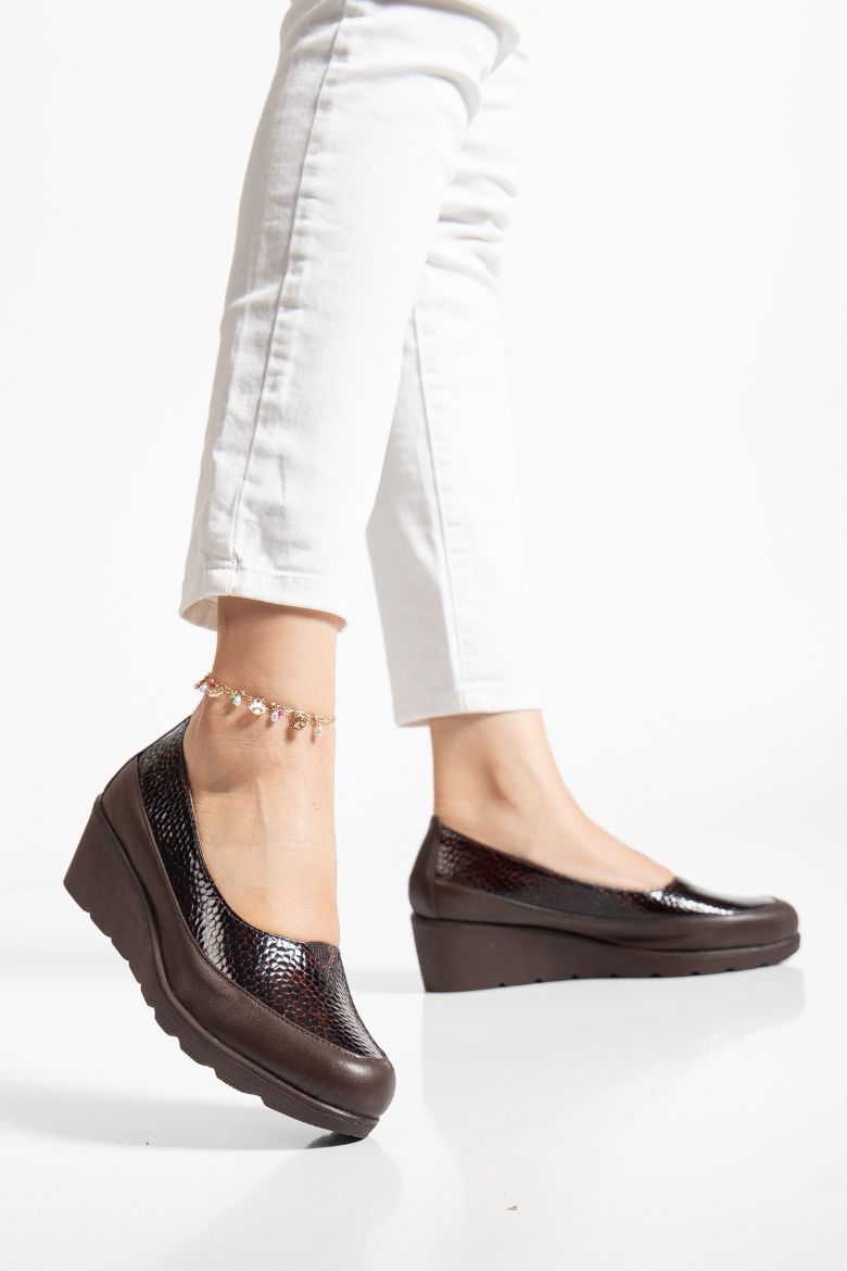 Hakiki Deri 36 Numaradan 41-42 Numaraya Kadar Comfort Kadın Ayakkabı Kahverengi resmi