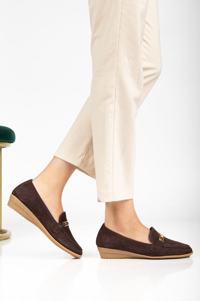 Hakiki Deri Yumuşak Tabanlı 36 Numaradan 41 Numaraya Kadar Loafer Ayakkabı Kahverengi resmi