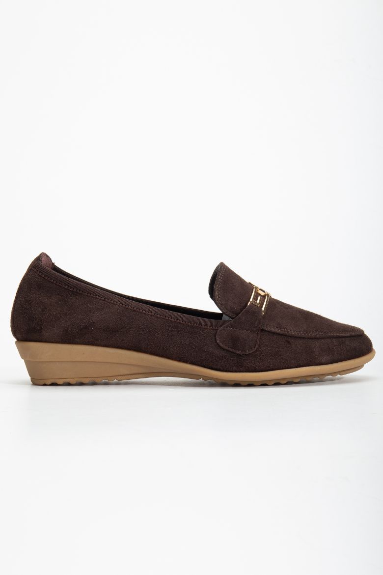 Hakiki Deri Yumuşak Tabanlı 36 Numaradan 41 Numaraya Kadar Loafer Ayakkabı Kahverengi resmi