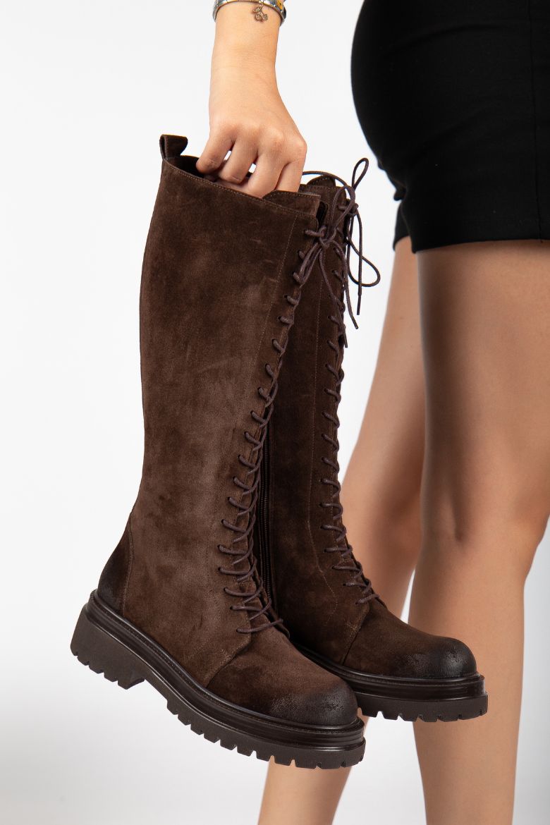 Hakiki Deri 35-36 Numaradan 41-42-43 Numaraya Kadar Kadın Kışlık Çizme Kahverengi resmi