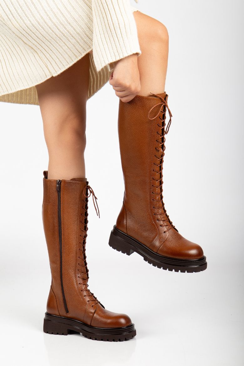 Hakiki Deri 35-36 Numaradan 41-42-43 Numaraya Kadar Kadın Kışlık Çizme Fındık resmi