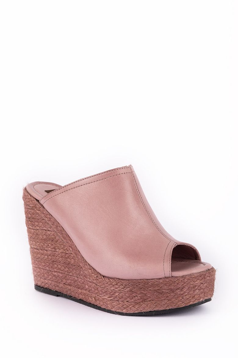 Hakiki Deri Espadril Kadın Sandalet 34-35-41-42-43-44 Numara Pembe resmi