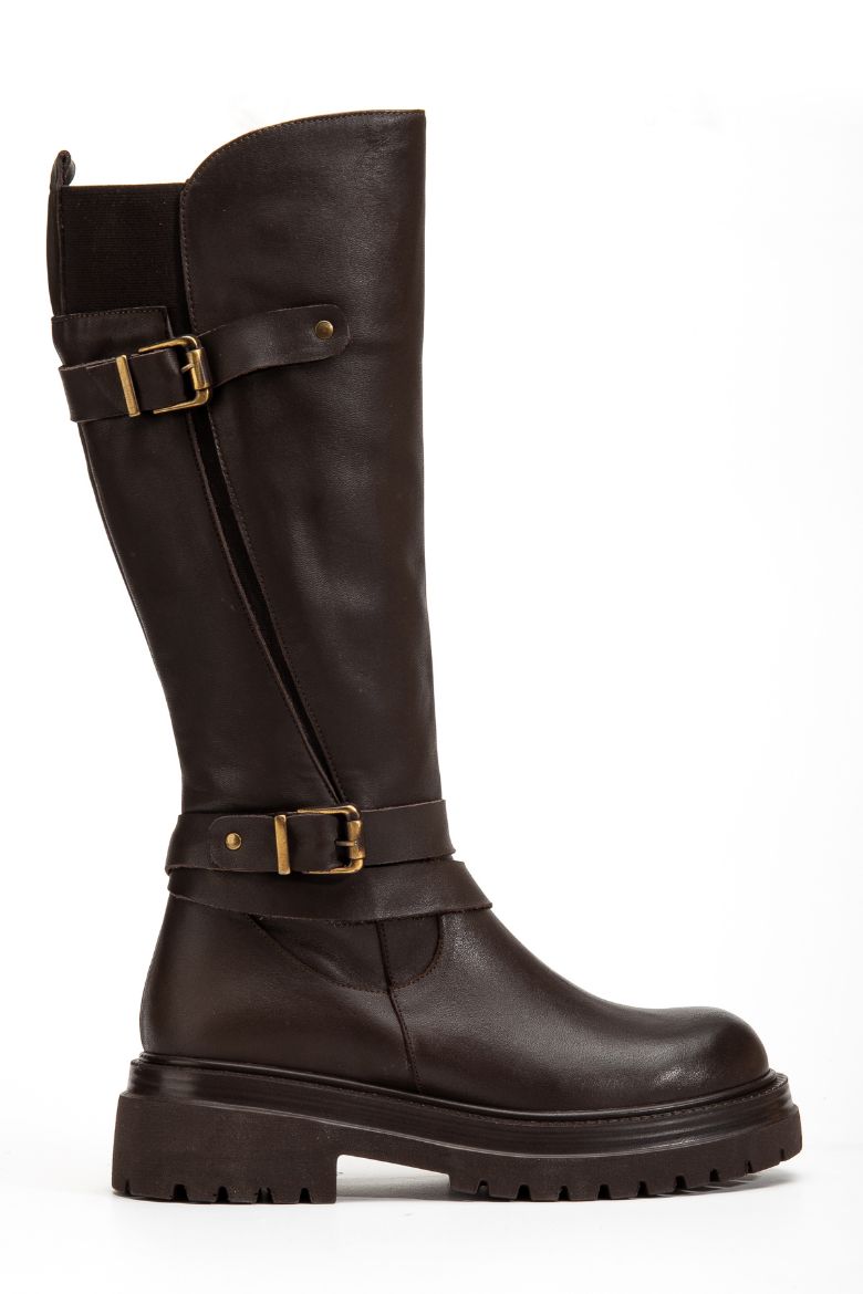 Hakiki Deri 35-36 Numaradan 41-42-43 Numaraya Kadar Kadın Kışlık Çizme Kahverengi resmi