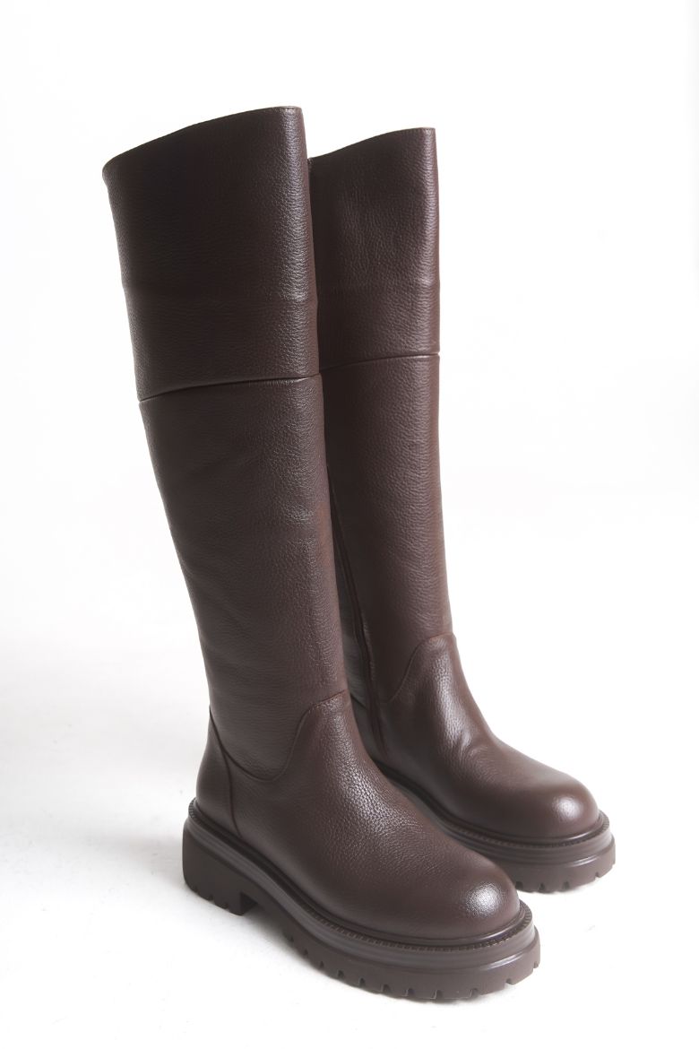 Hakiki Deri 35-36 Numaradan 41-42-43 Numaraya Kadar Kadın Kışlık Çizme Kahverengi resmi