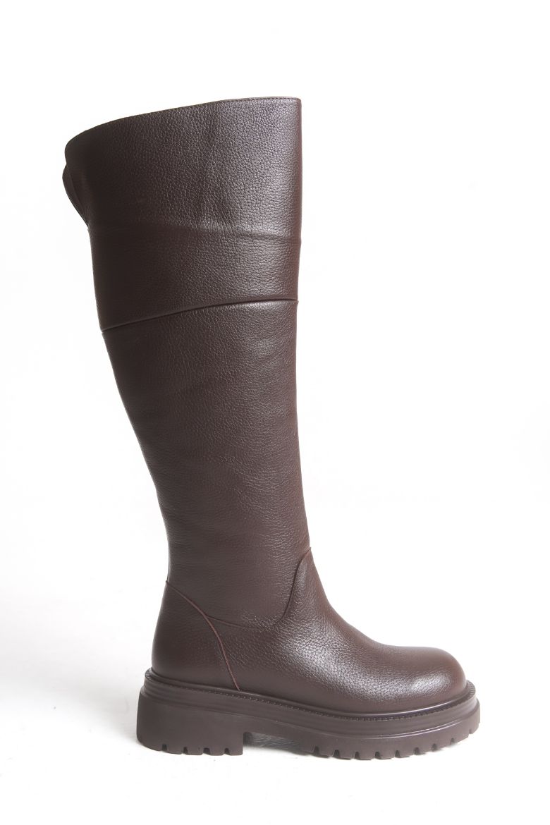 Hakiki Deri 33-34-35 Numaradan 41-42-43 Numaraya Kadar Kadın Kışlık Çizme Kahverengi resmi