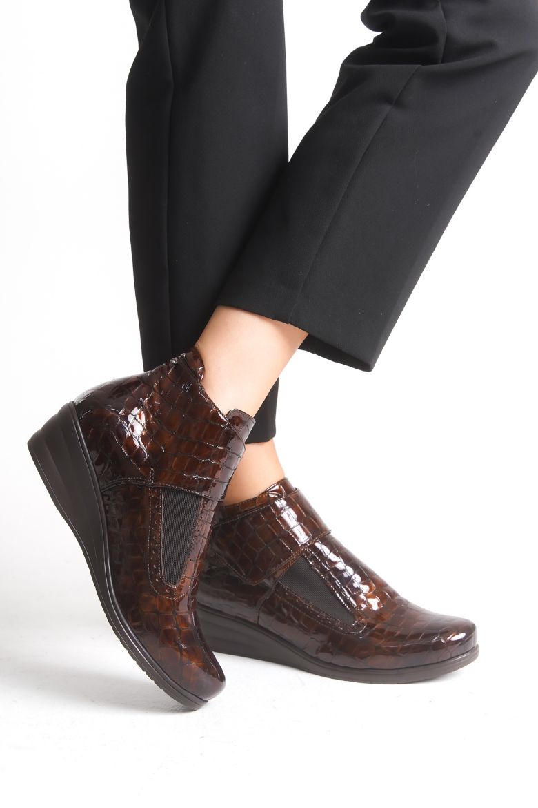 Hakiki Deri 33-34-35-36 Numaradan 41-42-43-44-45 Numaraya Kadar Comfort Kadın Bot Kahverengi resmi