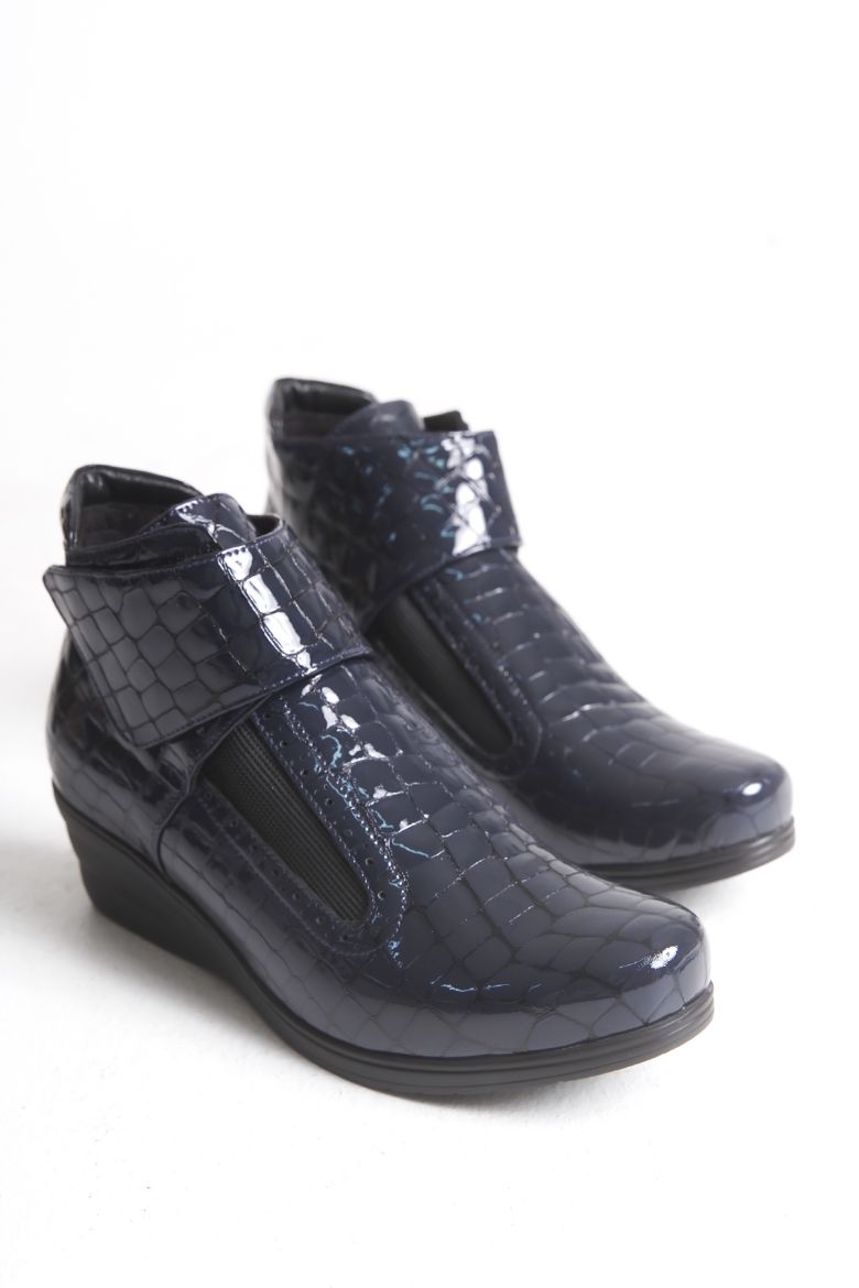 Hakiki Deri 33-34-35-36 Numaradan 41-42-43-44-45 Numaraya Kadar Comfort Kadın Bot Lacivert resmi