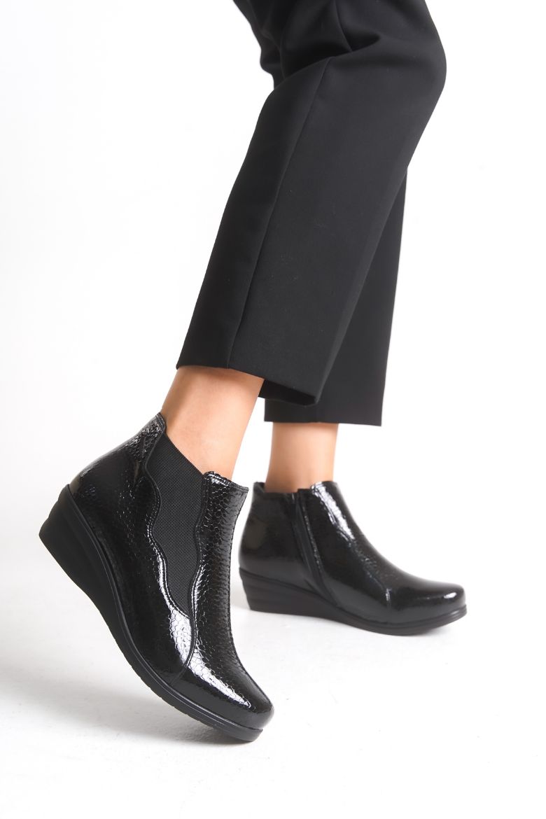 Hakiki Deri 33-34-35-36 Numaradan 41-42-43-44-45 Numaraya Kadar Comfort Kadın Bot Siyah resmi