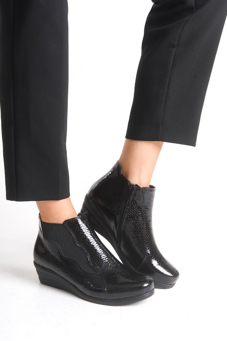 Hakiki Deri 33-34-35-36 Numaradan 41-42-43-44-45 Numaraya Kadar Comfort Kadın Bot Siyah resmi