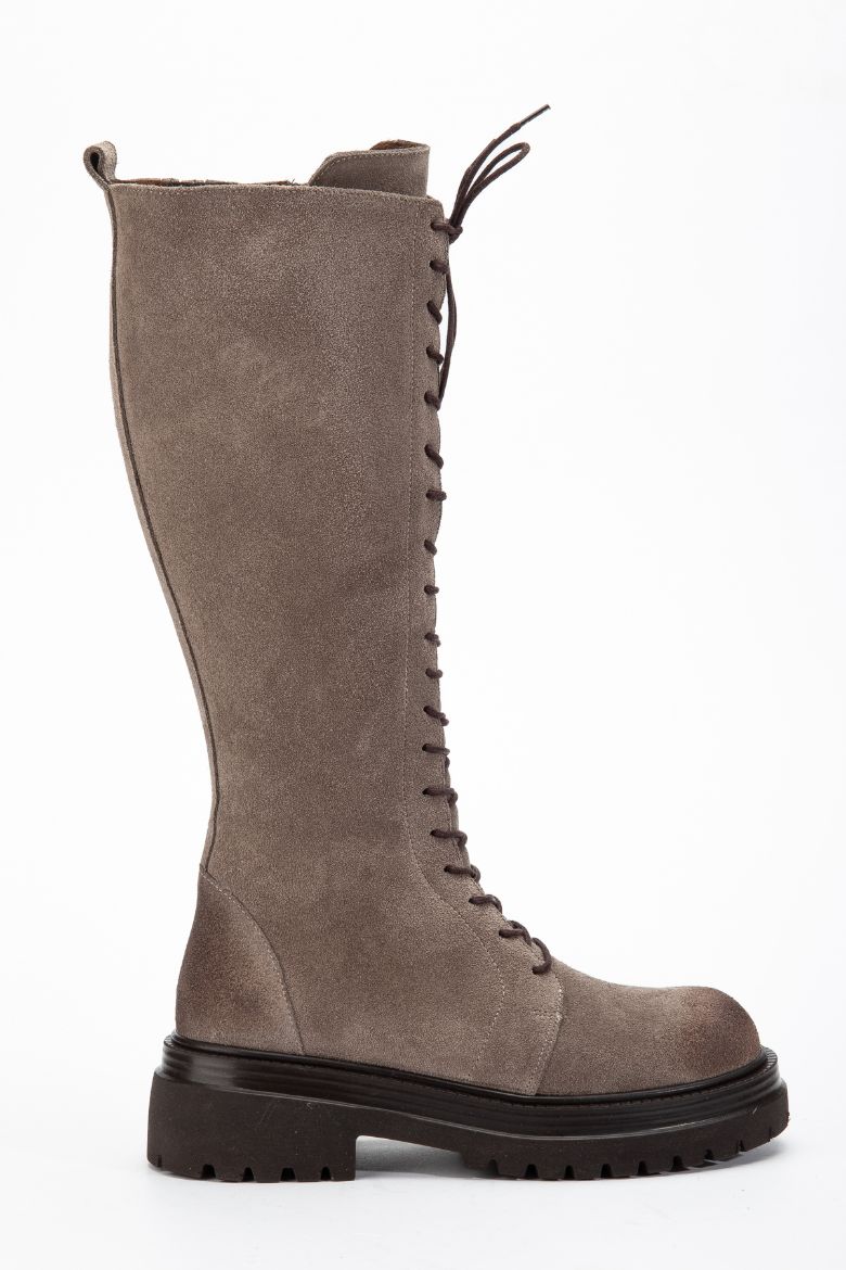 Hakiki Deri 33-34-35 Numaradan 41-42-43 Numaraya Kadar Kadın Kışlık Süet Çizme Vizon Süet resmi