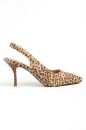 Hakiki Deri Leopar Desenli 34-35-36-37-38-39-40-41 Numara Kadın Stiletto Ayakkabı Bej Leopar Desen