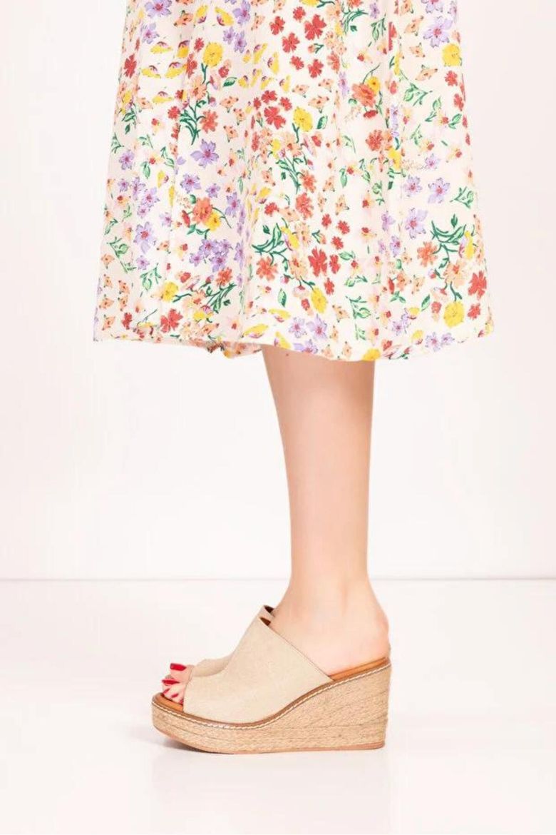 %100 Keten 33-34-35-36-37-38-39-40-41-42-43-44-45 Numara Dolgu Topuk Terlik Bej resmi