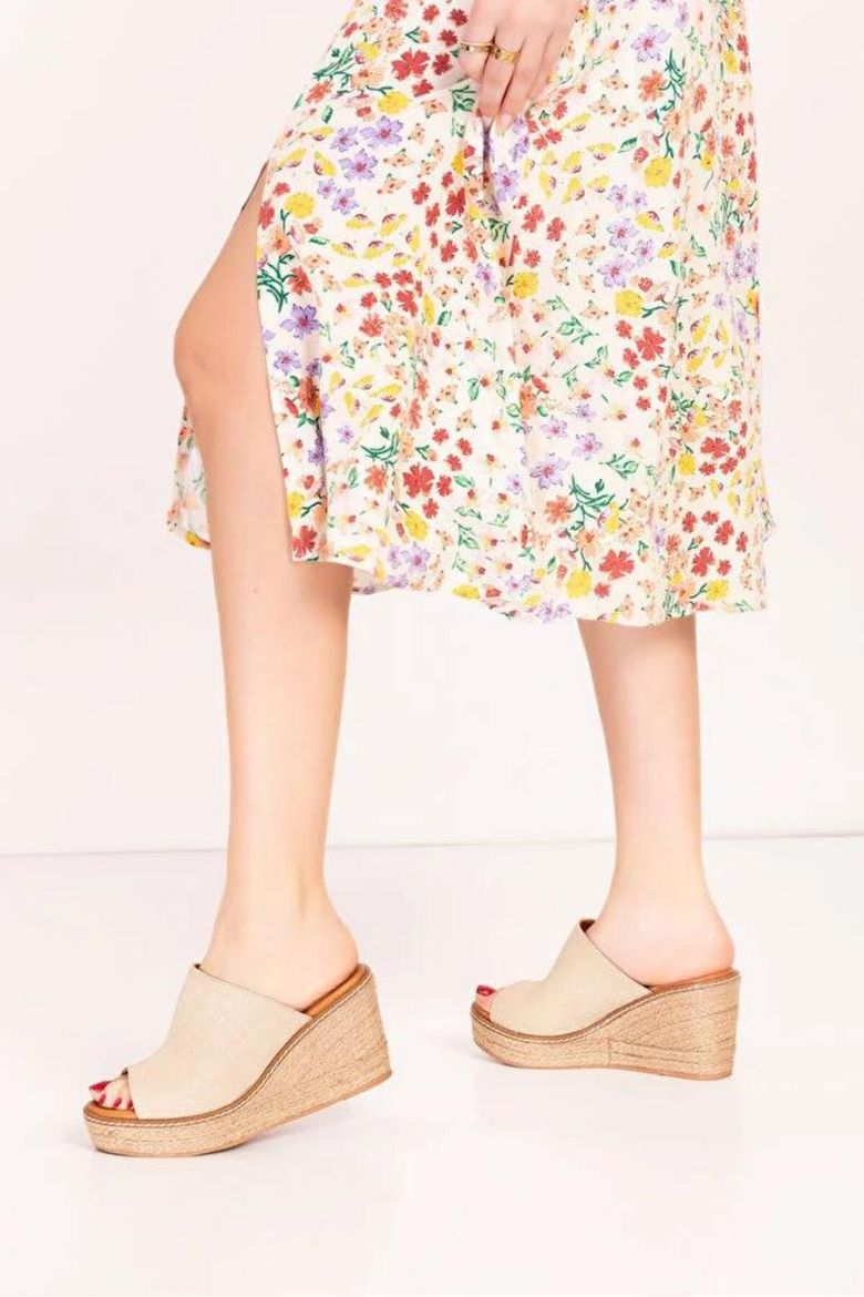 %100 Keten 33-34-35-36-37-38-39-40-41-42-43-44-45 Numara Dolgu Topuk Terlik Bej resmi