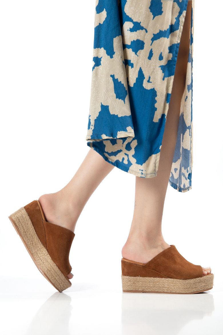 Hakiki Deri 33-34-35-36-37-38-39-40-41-42-43-44-45 Numara Dolgu Topuk Terlik Taba Süet resmi