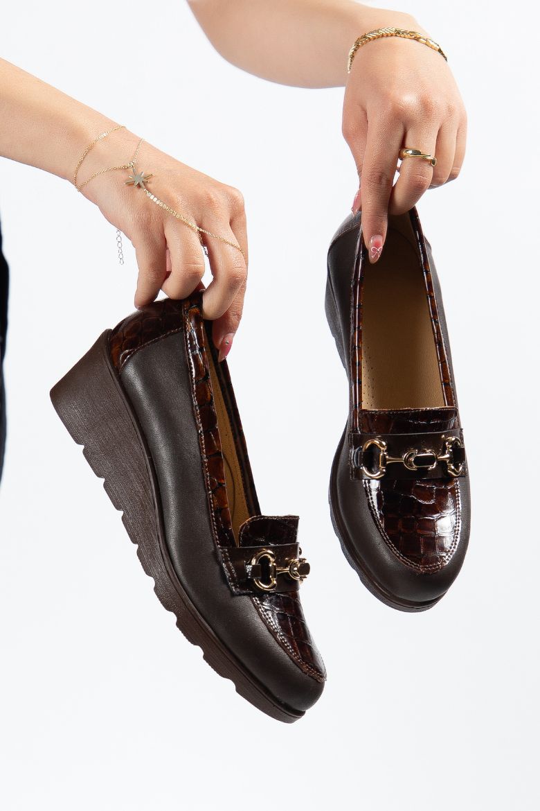 Hakiki Deri 36-37-38-39-40-41-42 Numara Kadın Ayakkabı Kahverengi resmi