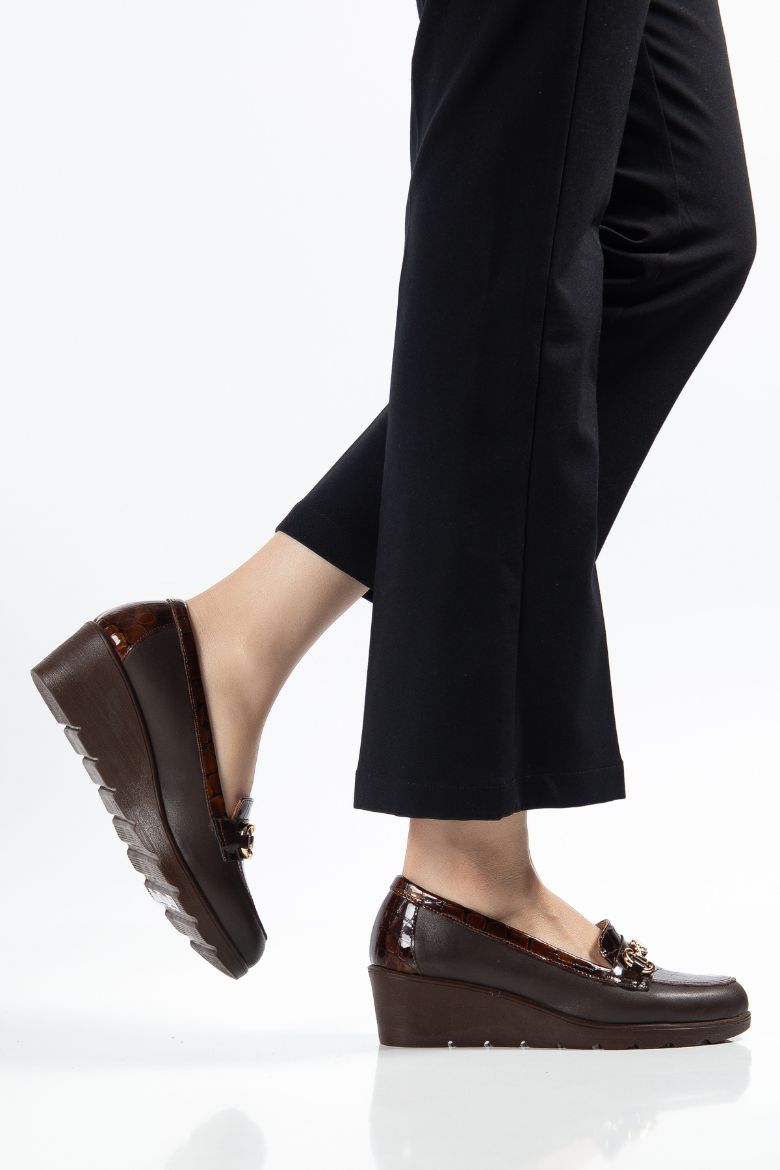 Hakiki Deri 36-37-38-39-40-41-42 Numara Kadın Ayakkabı Kahverengi resmi