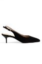 Hakiki Deri Stiletto 35-36-37-38-39-40-41-42-43 Numara Kadın Ayakkabı Siyah Süet