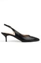 Hakiki Deri Stiletto 35-36-37-38-39-40-41-42-43 Numara Kadın Ayakkabı Siyah Cam kırığı